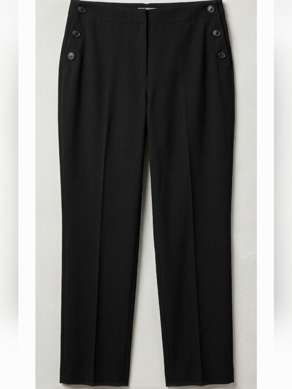 J. Jill Black Wool Blend Side Button Trouser Pants 12P